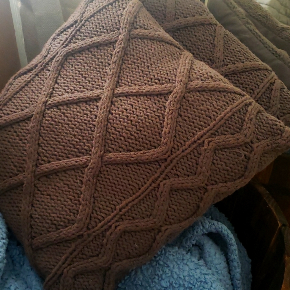 2 Allen roth woven style grey pillows great fall decor pieces